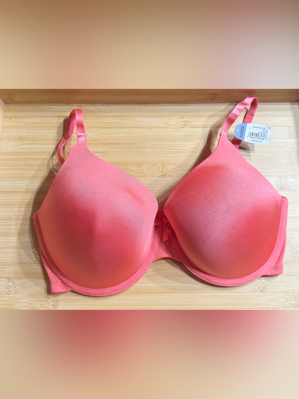 36DDD Secret Treasures Tailored T-Shirt Bra in Coral Silk NWT